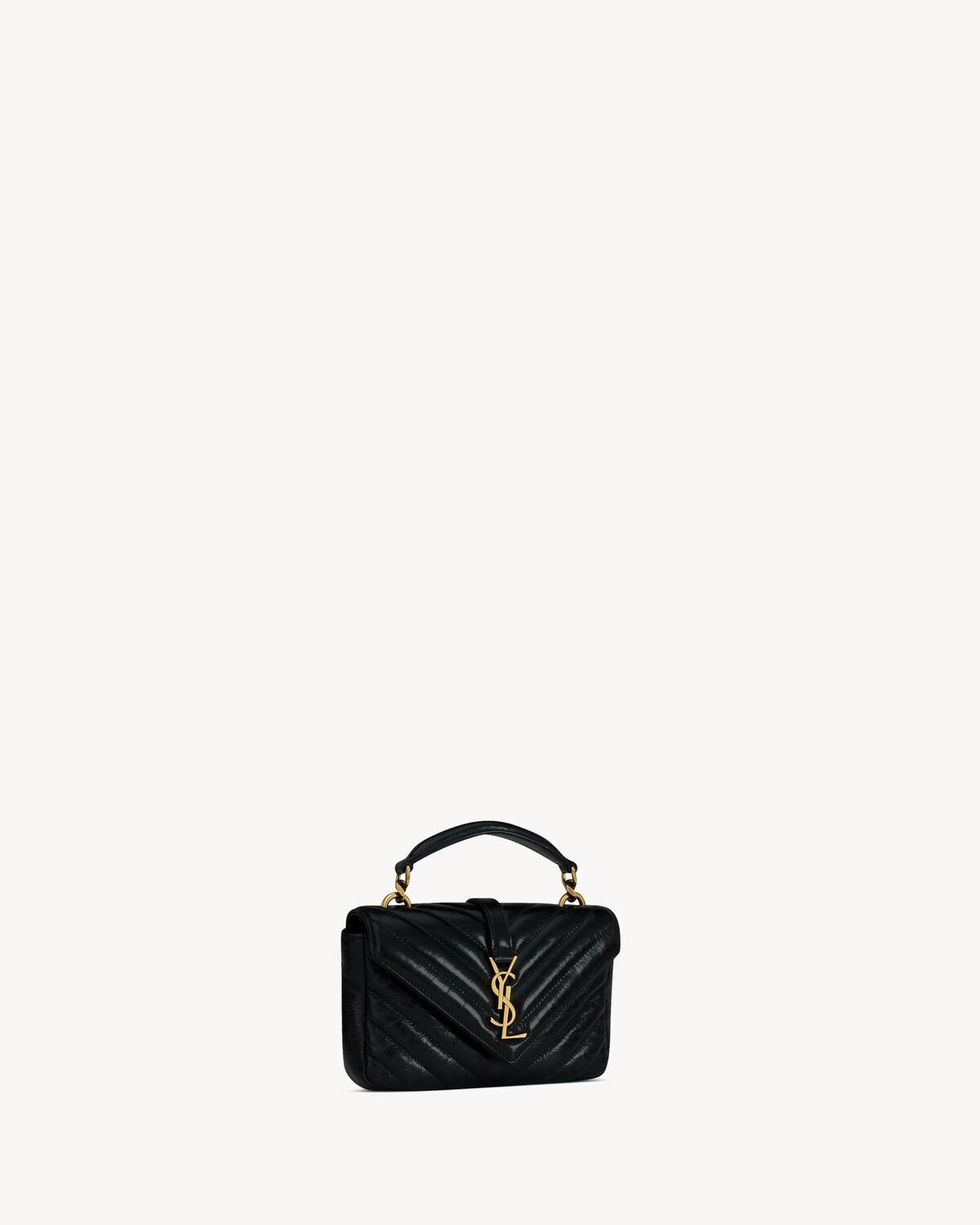YSL College Mini Chain Bag in Shiny Crackled Leather - Image 2